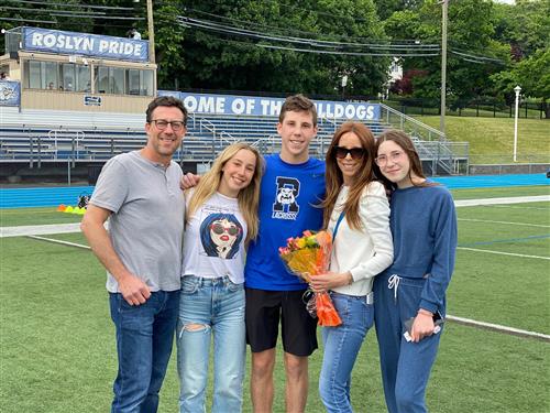 Senior Lacrosse Player and Family